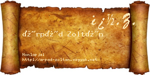 Árpád Zoltán névjegykártya