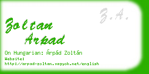 zoltan arpad business card